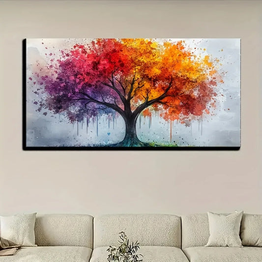 Tree of Life canvas wall art, solid wood frame