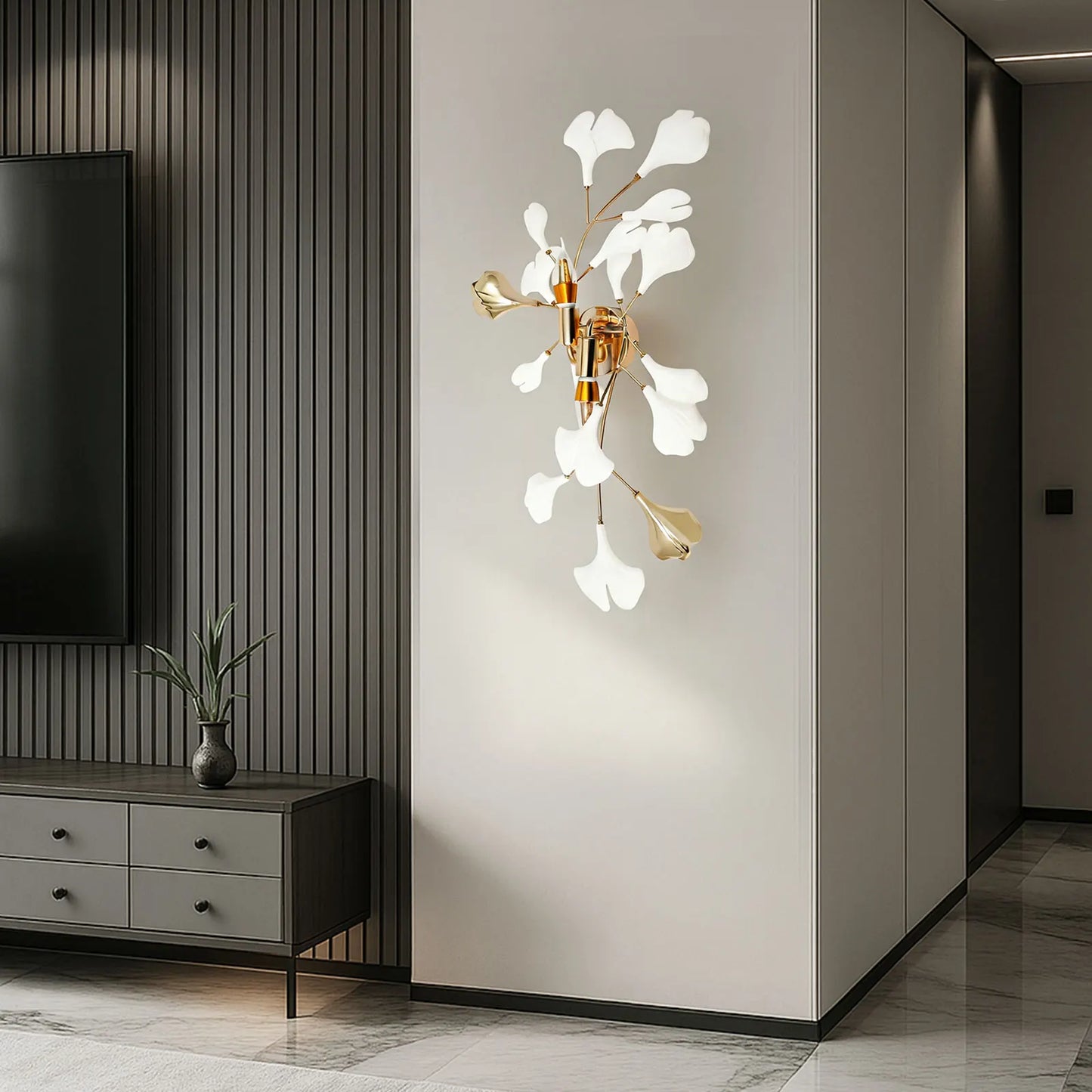 Modern Gold Leaf Wall Lamp