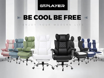 Big and Tall Gaming Chair with Pocket Spring Lumbar Support, Ergonomic Office Chair with Footrest