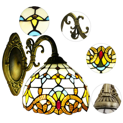 Tiffany  Vintage Wall  Lamp Retro Handmade Dome