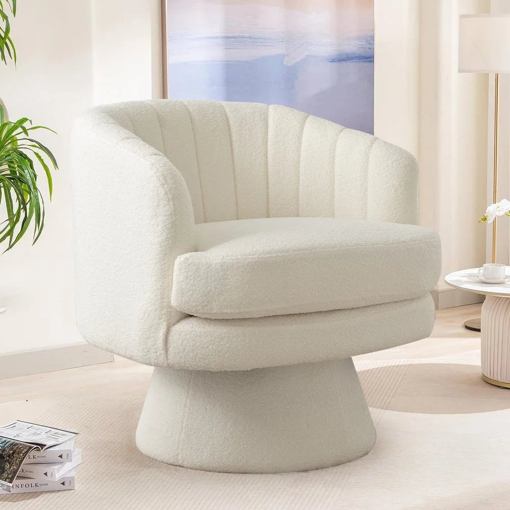 Swivel Barrel Chair with Curve Back
