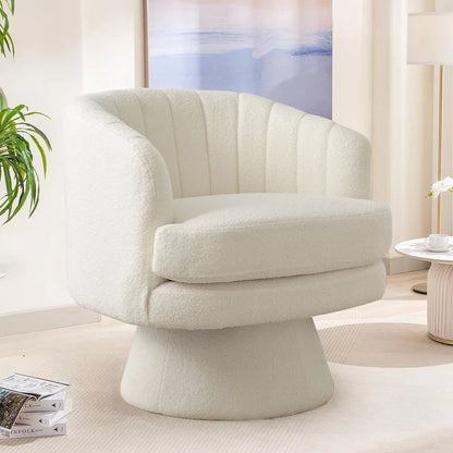 Swivel Barrel Chair with Curve Back