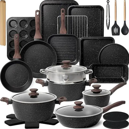 31 Piece Kitchen Nonstick Cooking Cookware Set