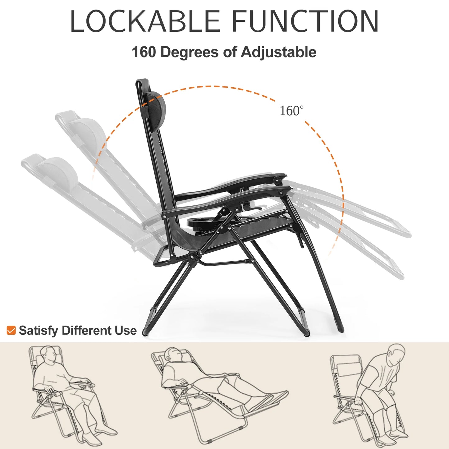 Zero Gravity Set of 2 Portable Recliner