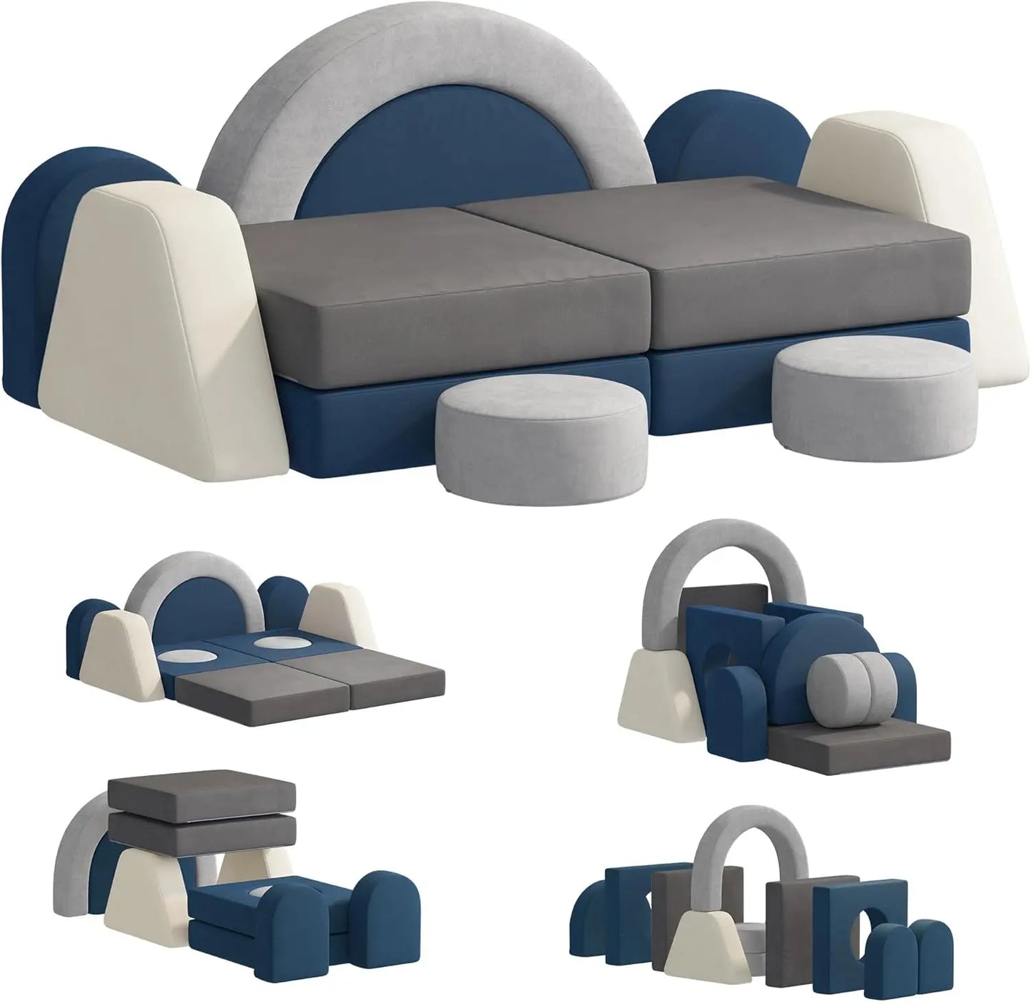 12 PCS Modular Play Block Couch Child Sectional Soft Sofa Toddler Building Fortplay ClimBedroom Playroom Baby