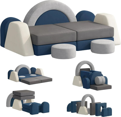 12 PCS Modular Play Block Couch Child Sectional Soft Sofa Toddler Building Fortplay ClimBedroom Playroom Baby