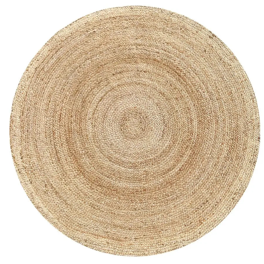 Hand Woven Jute Braided Rug, 4 Round Natural, Reversible Boho Entry Area Rugs for Kitchen, Living Room I Farmhouse Decorative Fl
