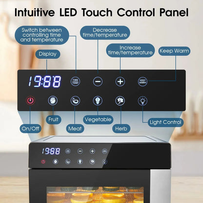 8-Tray Stainless Steel,600W with 4 Presets & Digital Timer for Jerky, Fruit, Herbs -




 BPA Free Food Dehydrator