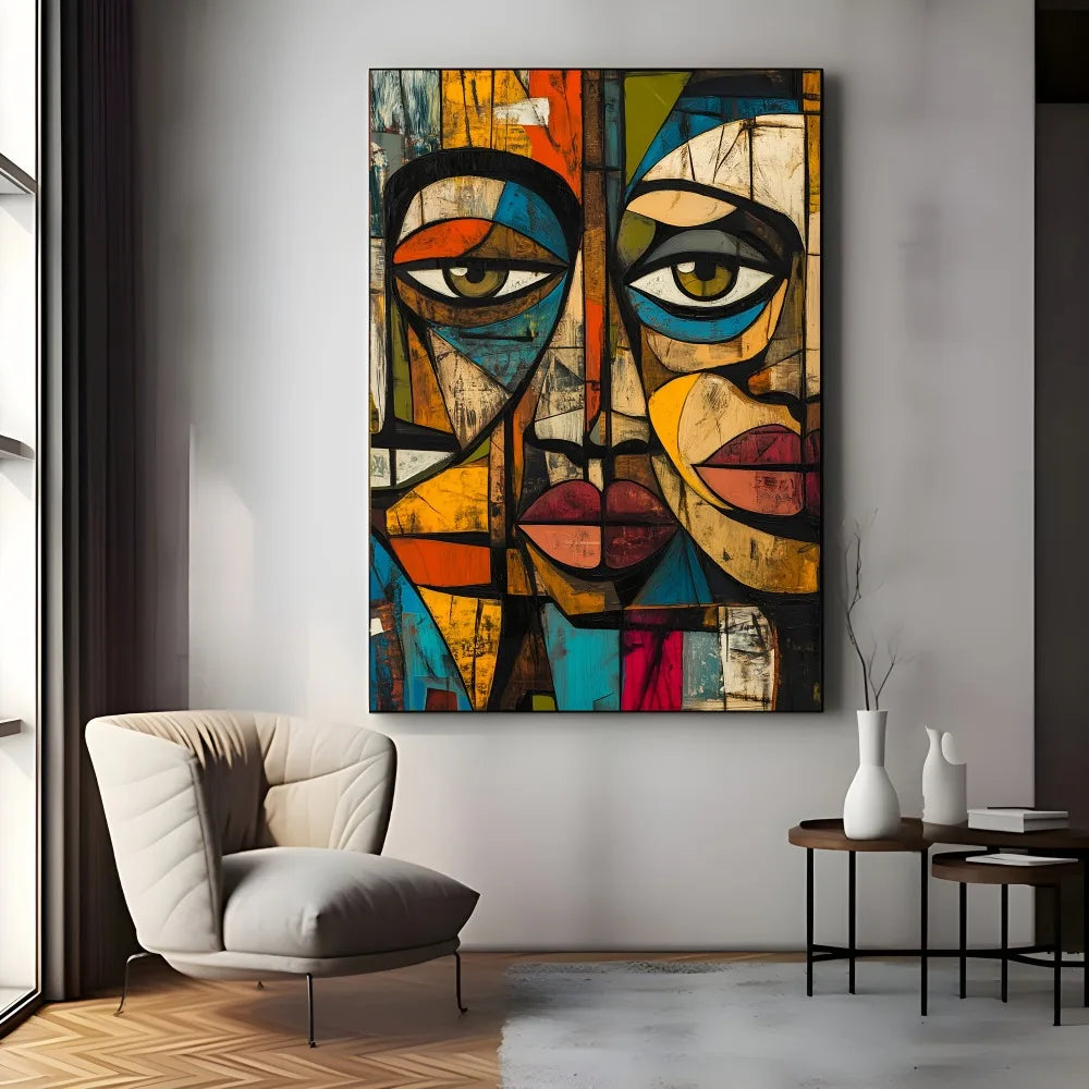 African Abstract Art Canvas Print