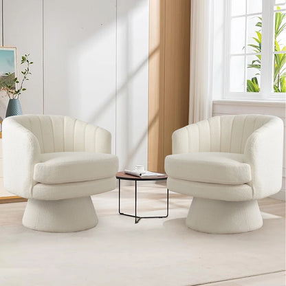 Swivel Barrel Chair with Curve Back
