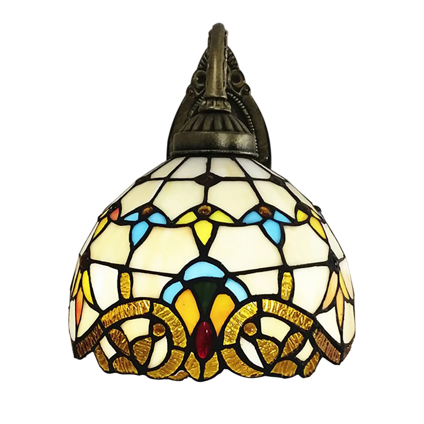 Tiffany  Vintage Wall  Lamp Retro Handmade Dome