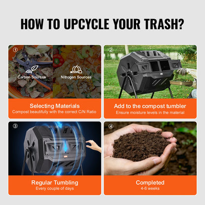 SucceBuy Compost Bin 18.5/37/43Gal