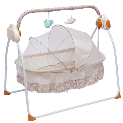 Cradle Swing Sleeping Bed Auto Rocking Chair Bed Swing 5 Speed Stand Baskets Musical Sleeping Basket 0-18 Months