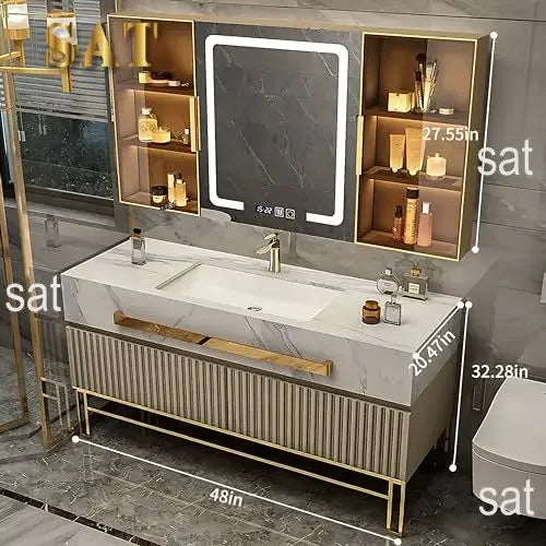 Hot Selling Style Washroom Luxury Wall Vanities