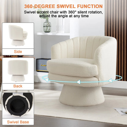 Swivel Barrel Chair with Curve Back
