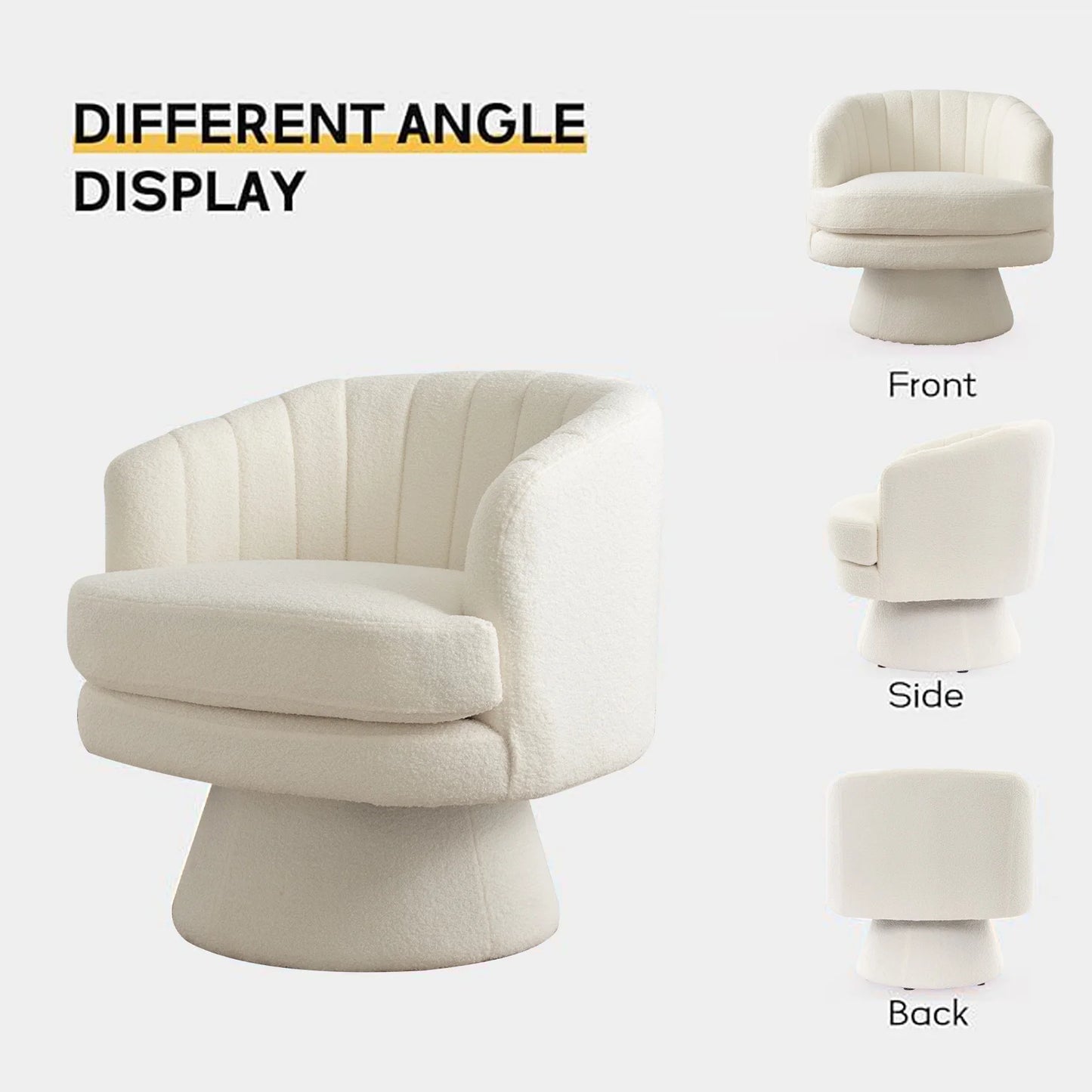 Swivel Barrel Chair with Curve Back