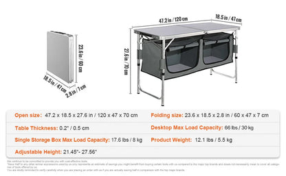 SucceBuy Camping Kitchen Table