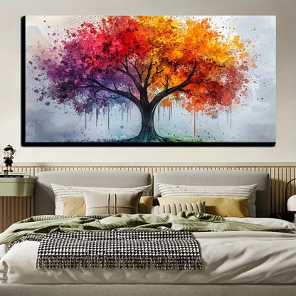 Tree of Life canvas wall art,  solid wood frame