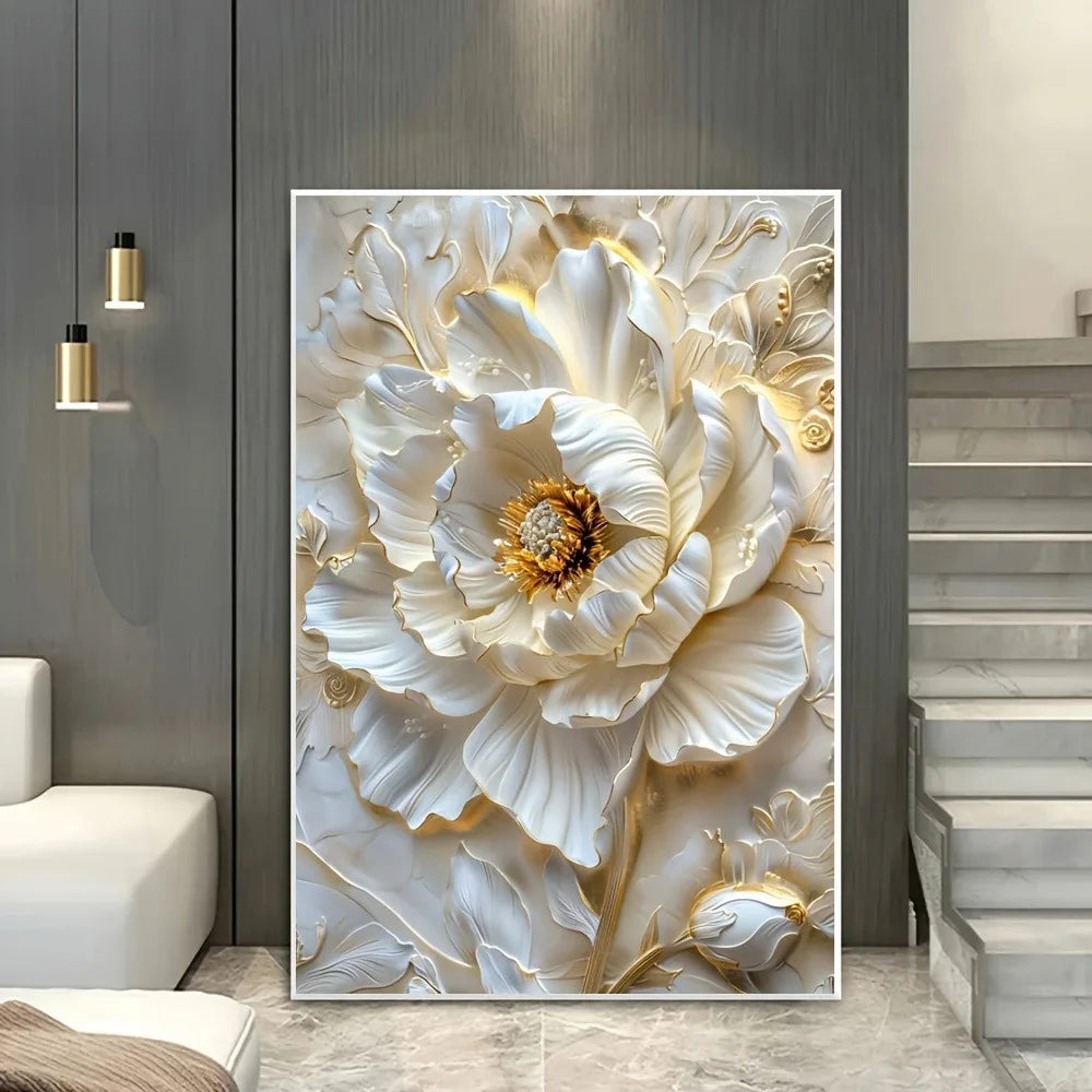 Abstract Floral Canvas art, frameless  floral wall