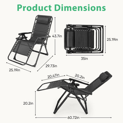 Zero Gravity Set of 2 Portable Recliner