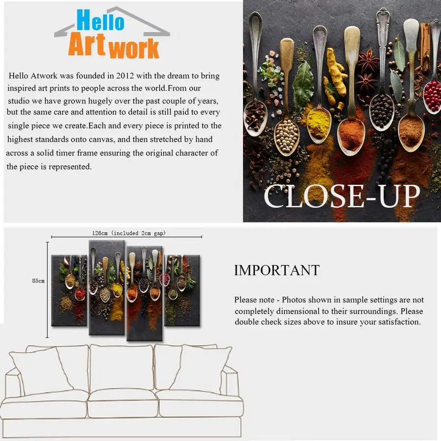 Food Photos Painting On Canvas Stretched Frame