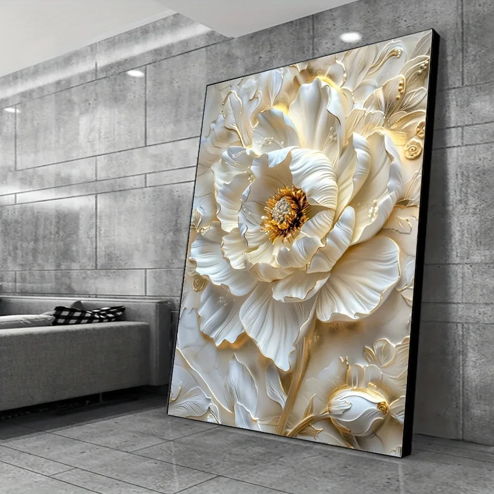 Abstract Floral Canvas art, frameless  floral wall