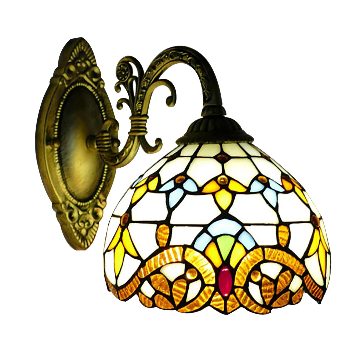 Tiffany  Vintage Wall  Lamp Retro Handmade Dome