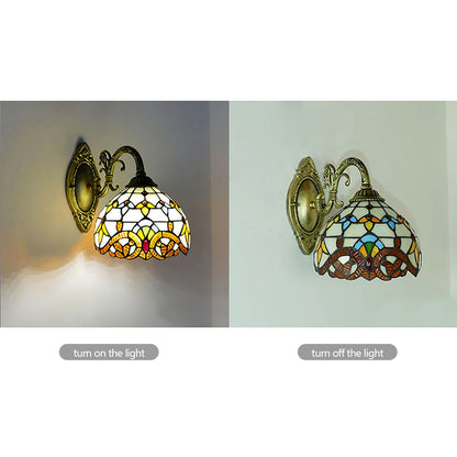 Tiffany  Vintage Wall  Lamp Retro Handmade Dome