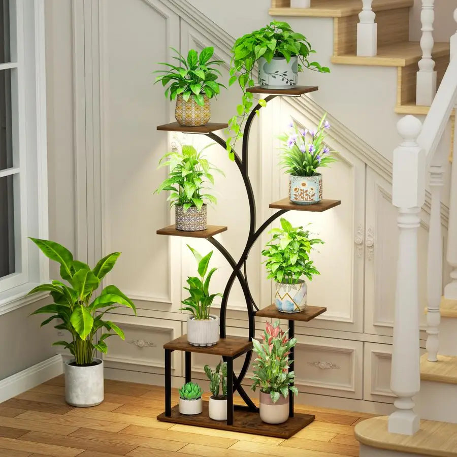 4 Grow Lights 7 Tiered Plant Shelf