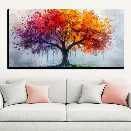 Tree of Life canvas wall art,  solid wood frame