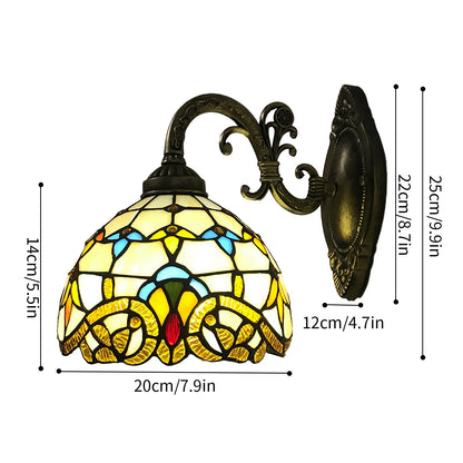 Tiffany  Vintage Wall  Lamp Retro Handmade Dome