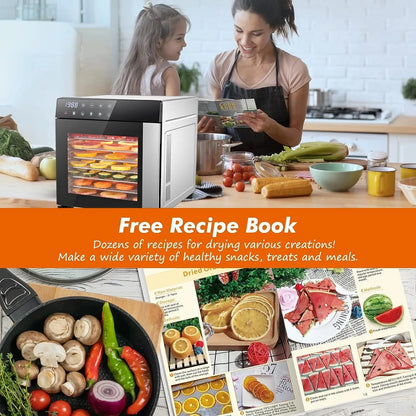 8-Tray Stainless Steel,600W with 4 Presets & Digital Timer for Jerky, Fruit, Herbs -




 BPA Free Food Dehydrator