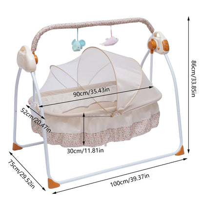 Cradle Swing Sleeping Bed Auto Rocking Chair Bed Swing 5 Speed Stand Baskets Musical Sleeping Basket 0-18 Months