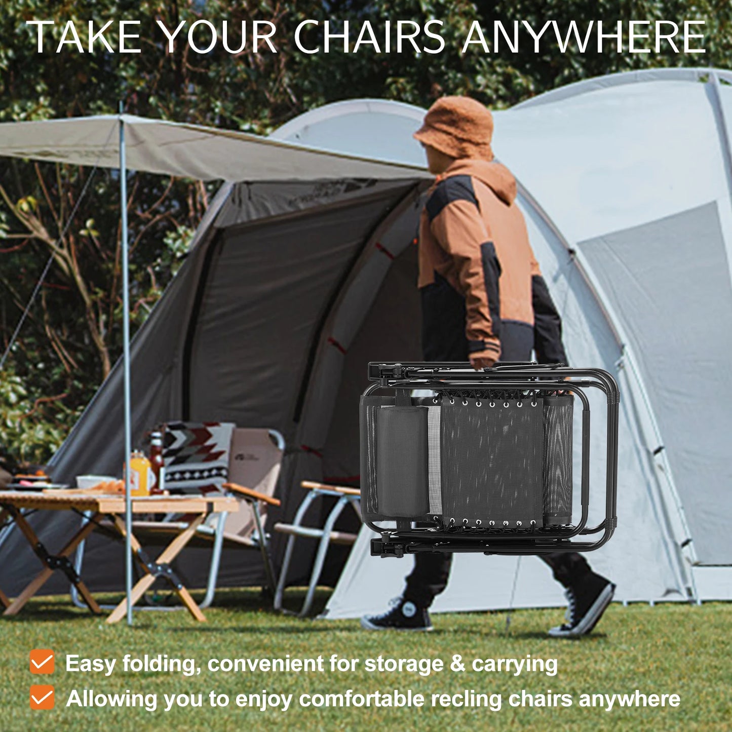 Zero Gravity Set of 2 Portable Recliner