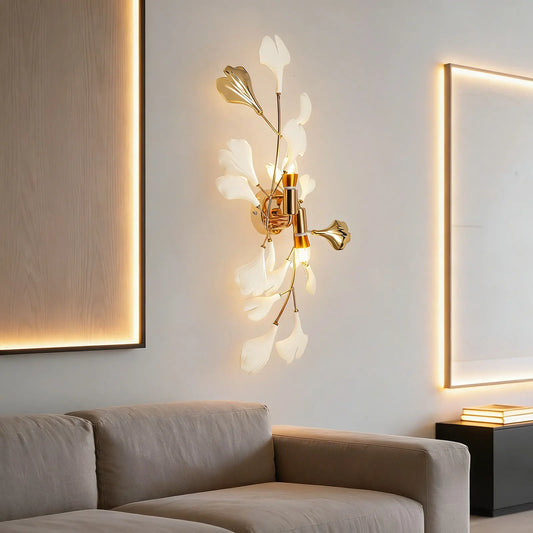 Modern Gold Leaf Wall Lamp