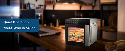 8-Tray Stainless Steel,600W with 4 Presets & Digital Timer for Jerky, Fruit, Herbs -




 BPA Free Food Dehydrator