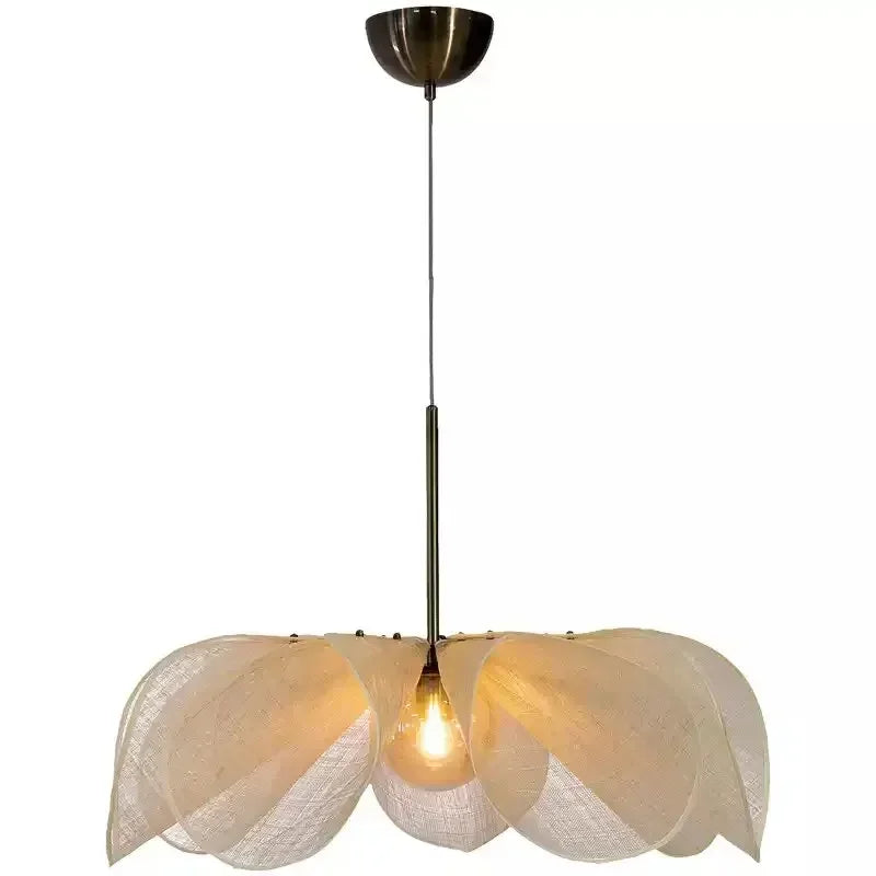 Wabi-sabi Fabric Pendant Light Flower Hanging Light