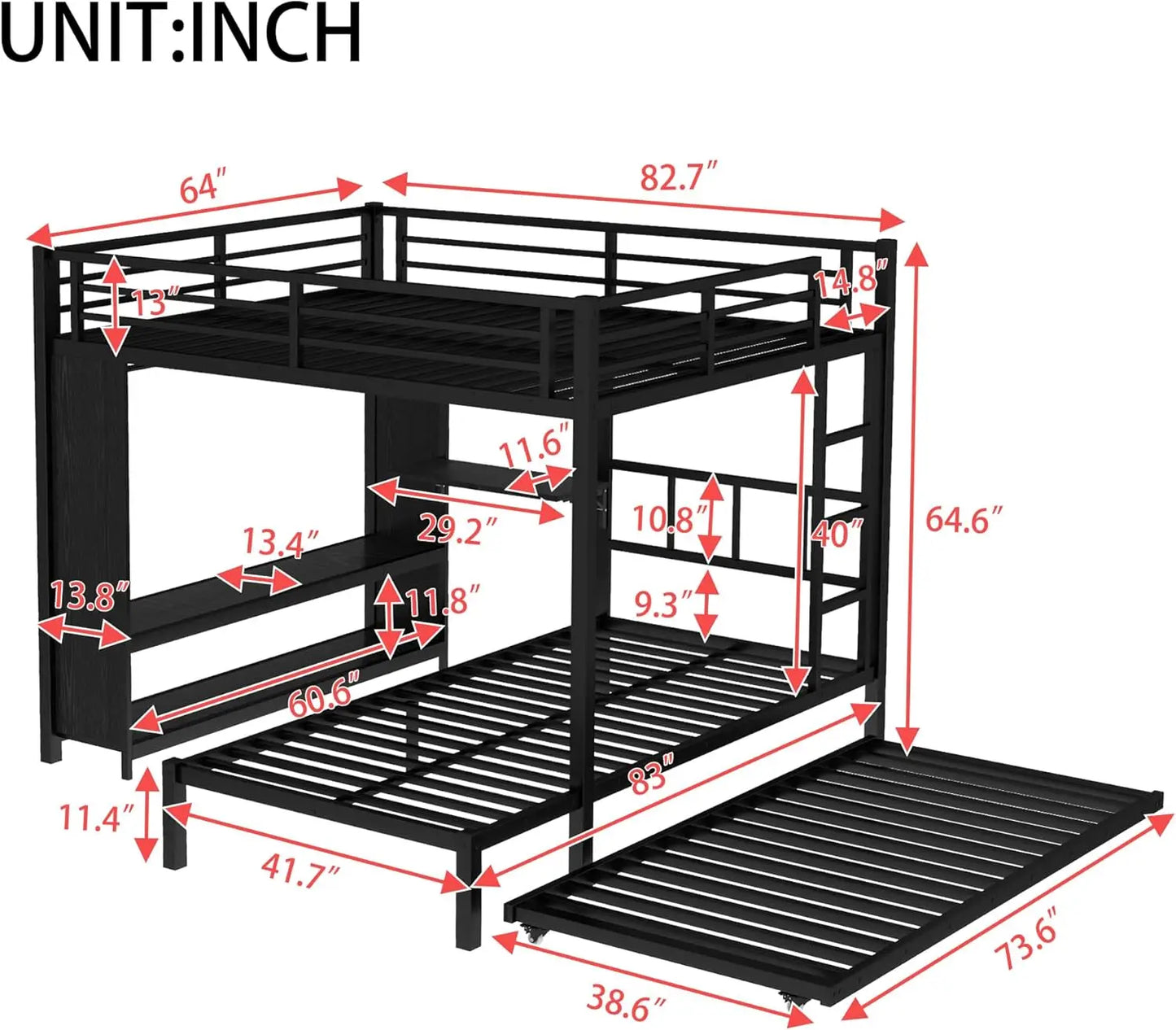 Queen Over Twin Bunk Bed