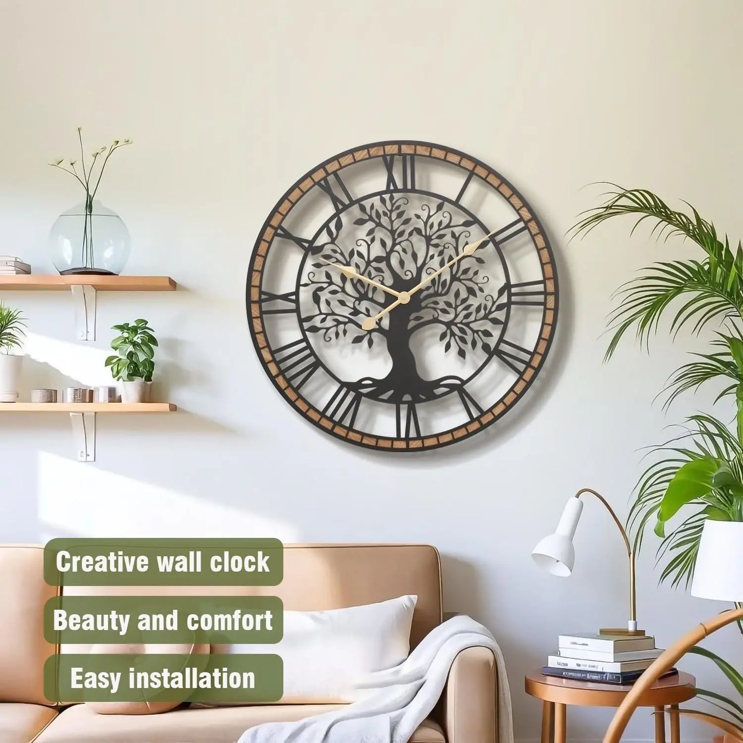 24Inch Rustic Tree of Life Metal Wood
