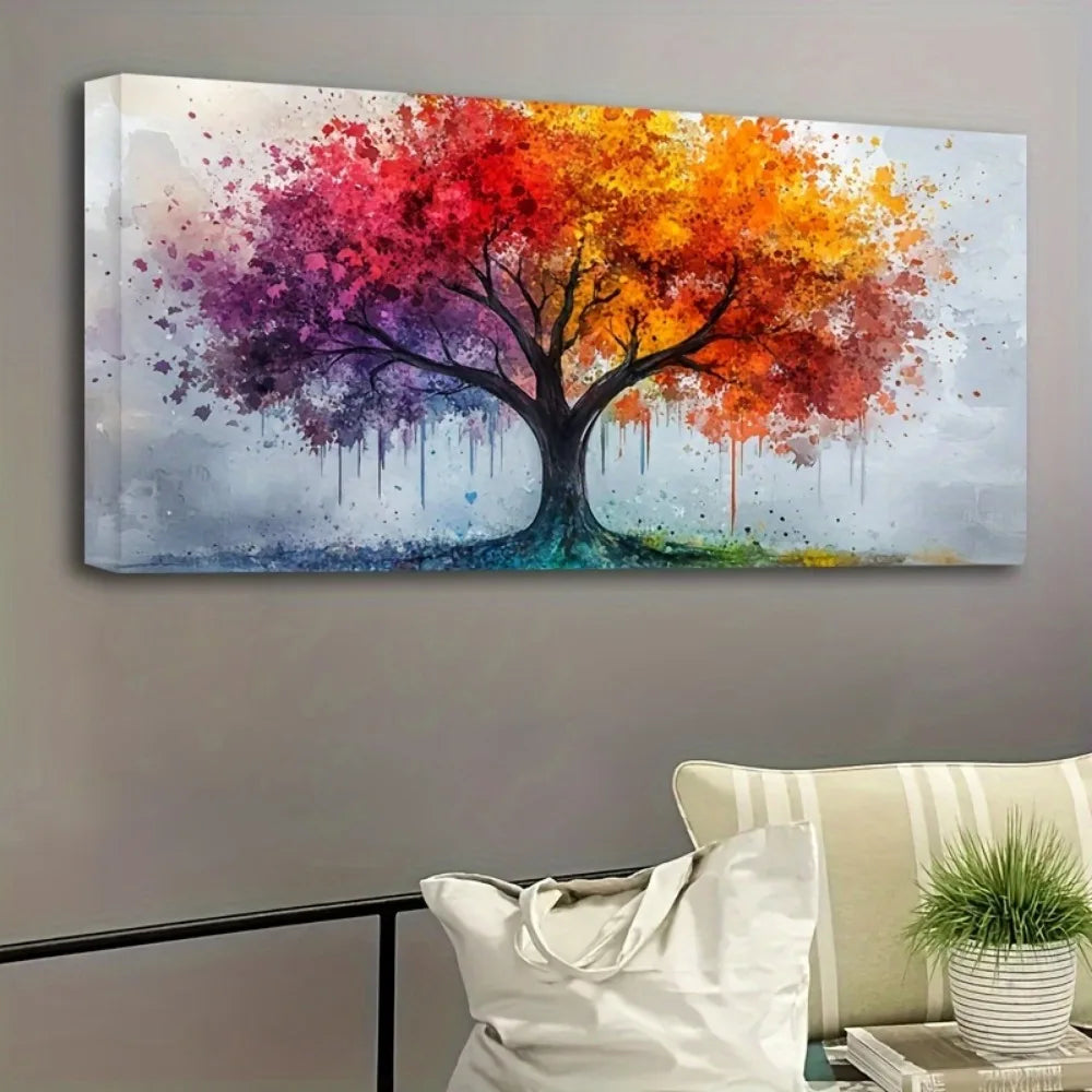 Tree of Life canvas wall art,  solid wood frame