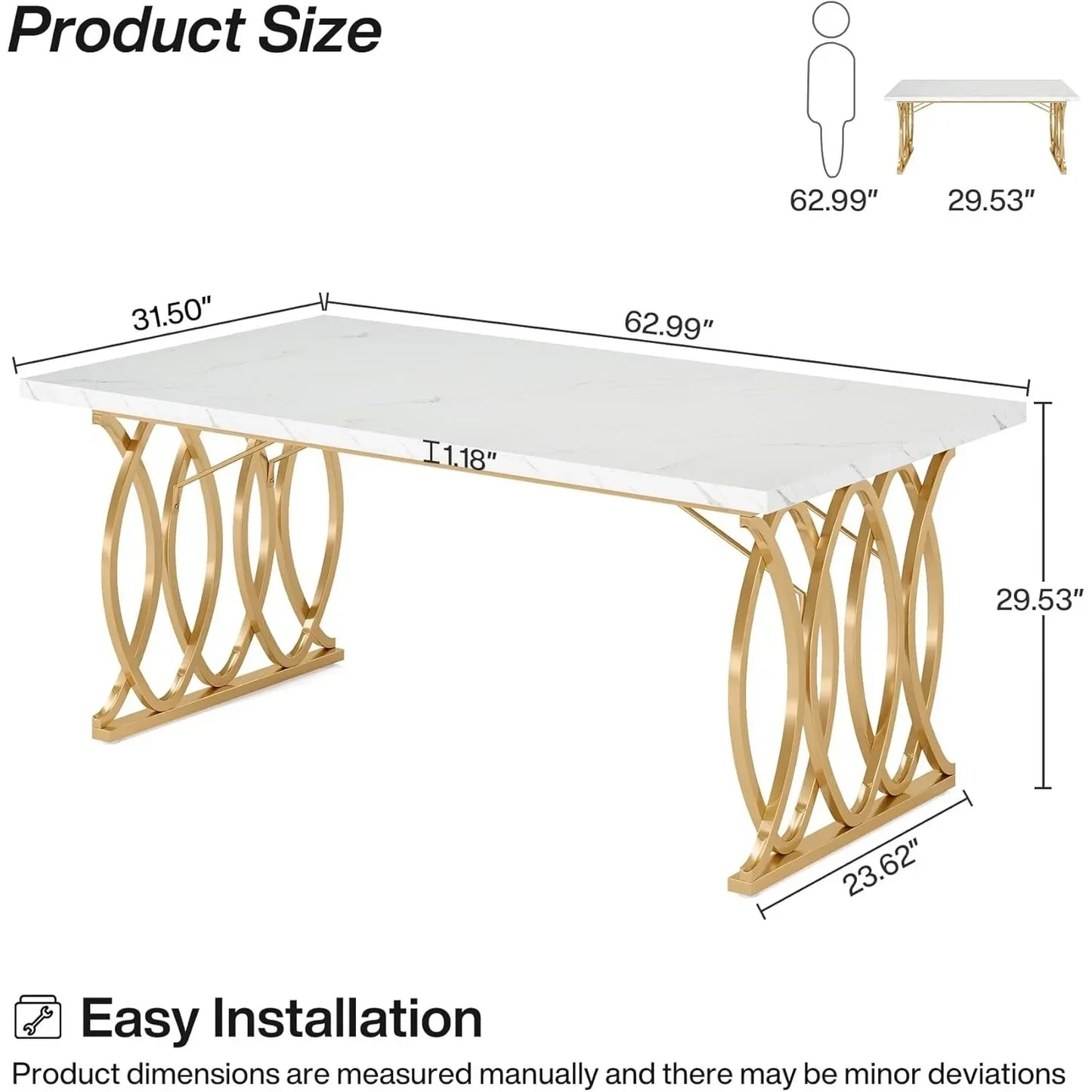 " Large Kitchen Table for 4-6 People