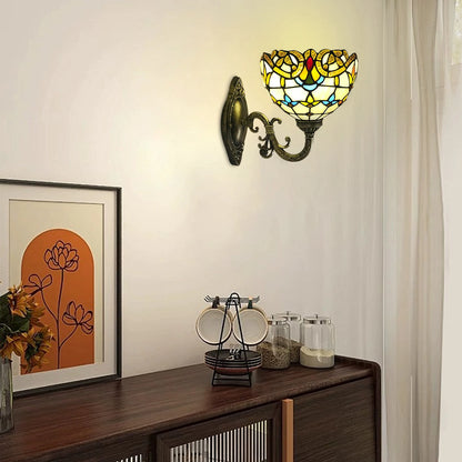Tiffany  Vintage Wall  Lamp Retro Handmade Dome