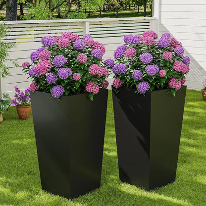 30" Tall Planter Set of 2, Indoor/Outdoor Plant Pots with Drainage Holes, Water Level Monitor & Inner Bucket, Automatic Watering