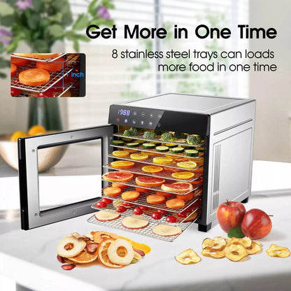 8-Tray Stainless Steel,600W with 4 Presets & Digital Timer for Jerky, Fruit, Herbs -




 BPA Free Food Dehydrator