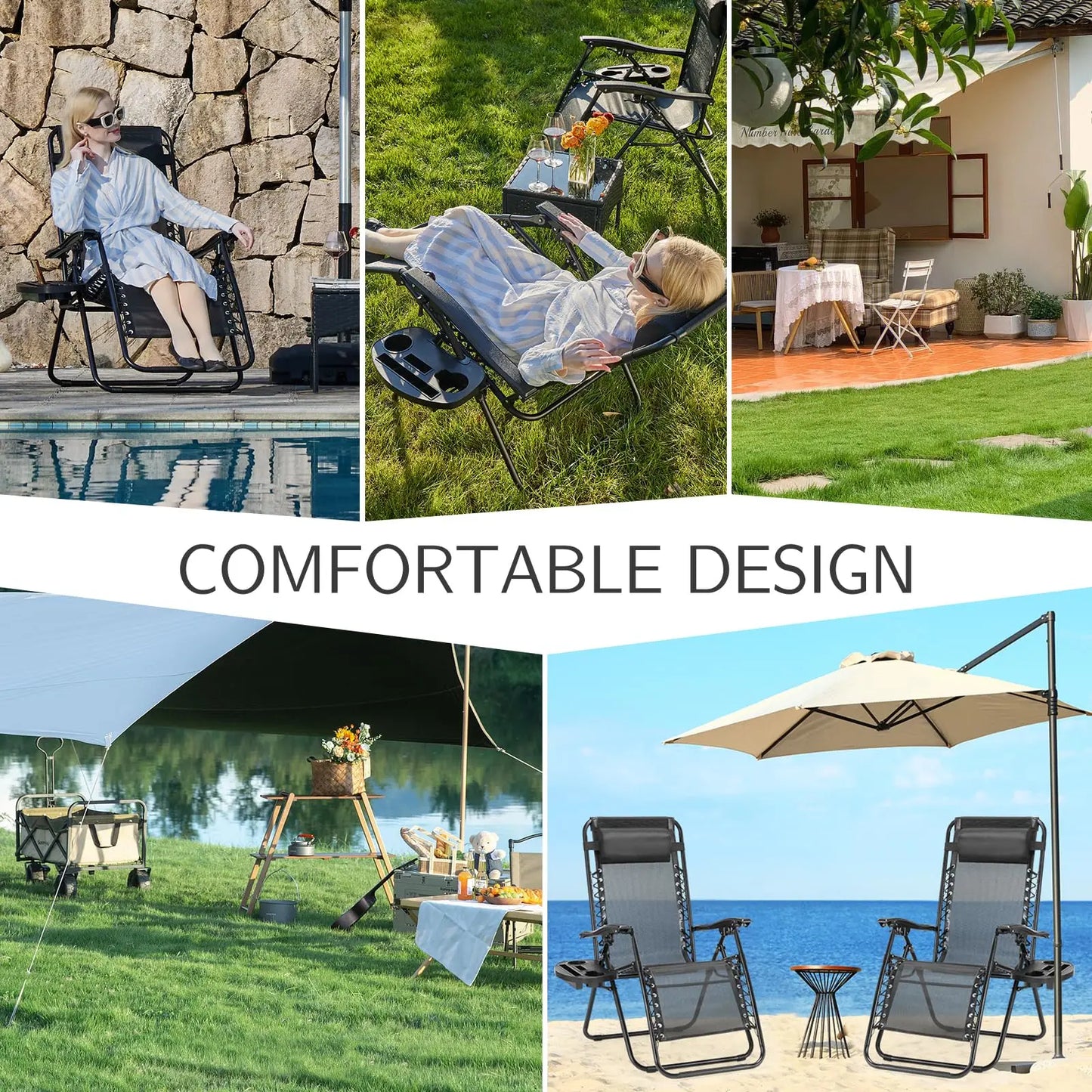 Zero Gravity Set of 2 Portable Recliner