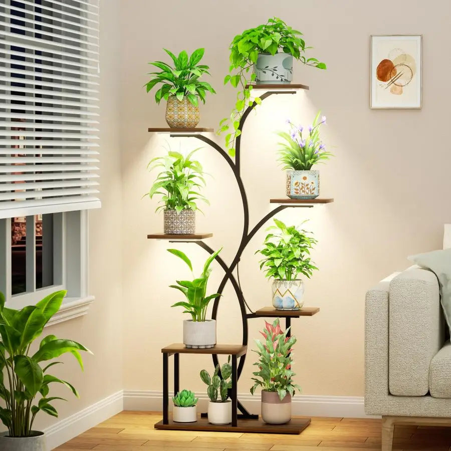 4 Grow Lights 7 Tiered Plant Shelf