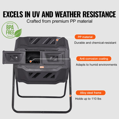 SucceBuy Compost Bin 18.5/37/43Gal