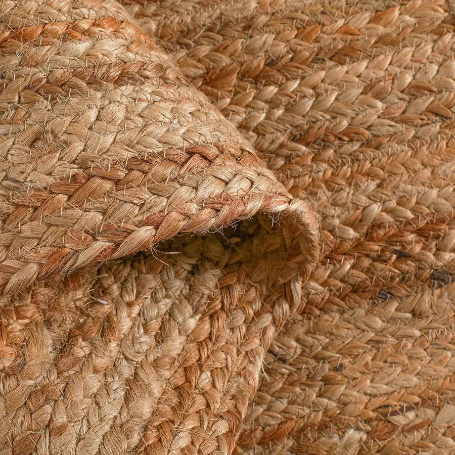 Hand Woven Jute Braided Rug, 4 Round Natural, Reversible Boho Entry Area Rugs for Kitchen, Living Room I Farmhouse Decorative Fl
